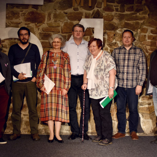 Odborna porota 54MFP Valmez zleva Peter Zemanik, Matej Certik, Jaroslava Cajkova, David Krocapredseda, hana Kofrankova, Ales Vrzak a Libor Vacek foto Ondrej Smolka.JPG